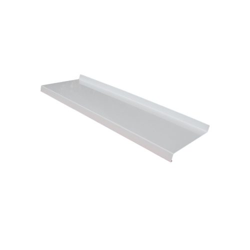 Hajlított alumínium lemez ablakpárkány, fehér színben, 110 mm széles, 111,5 cm hosszú