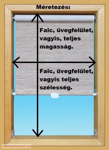 2.Tetőtéri roletta - Fényzáró, alupigmentált, rugós mozgatással - 120 cm magasságig