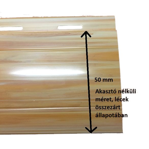 Műanyag redőnypalást 50mm-es léccel (maxi) - világos fa