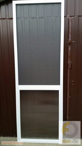 5. Polikarbonát betéttel ellátott szúnyogháló ajtó (zsanéros, nyíló) - egyedi méretre gyártott (összeszerelt) 